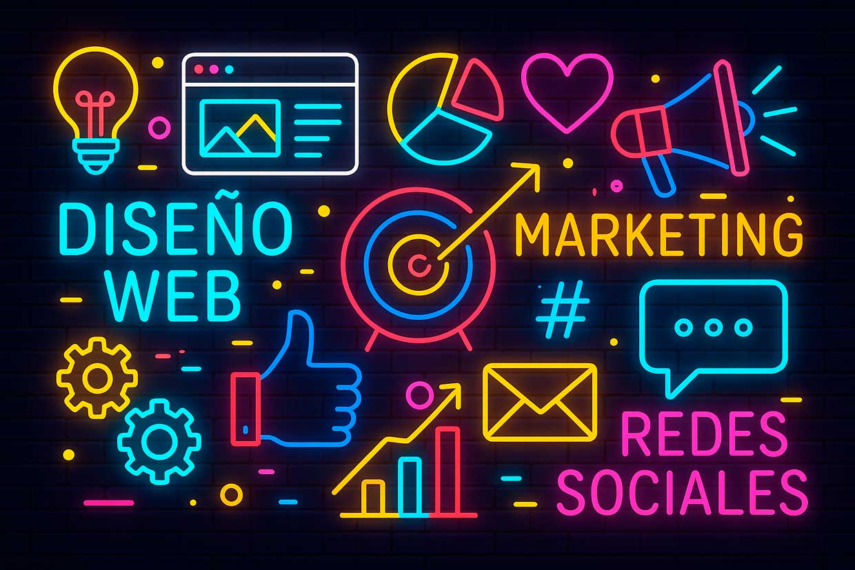 Ilustración-Neón-de-Marketing-y-Diseño ¿Estás pensando en hacer una página web pero no sabes por dónde empezar? En esta guía te explicamos de forma clara y sencilla