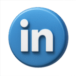 linkedin marketing Lleida botón 3D con el logo de LinkedIn y fondo transparent